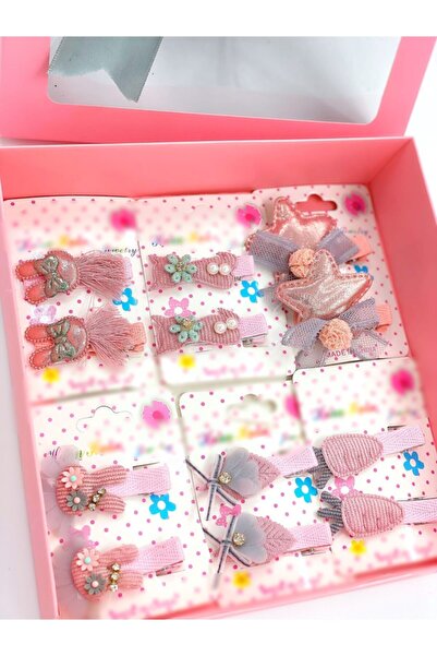 QUEEN AKSESUAR Luxury Pink Boxed 12 Piece Baby Kids Jewelled Buckle Accessory...