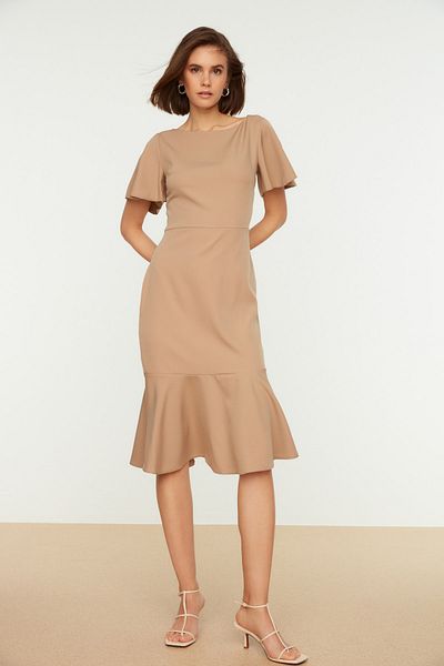 Trendyol Collection Φόρεμα με επένδυση από βιζόν με επένδυση μίντι TWOSS20EL1342