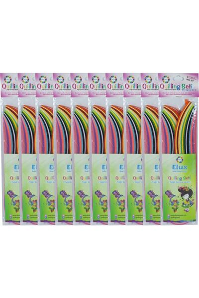 ELUX Quilling/quiling 10'lu Okul//sınıf Seti (İNCE) 0,5x50 Cm (10 ÜRÜN)