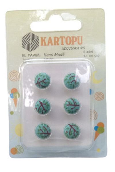Kartopu أزرار أطفال قماشية 6 قطع