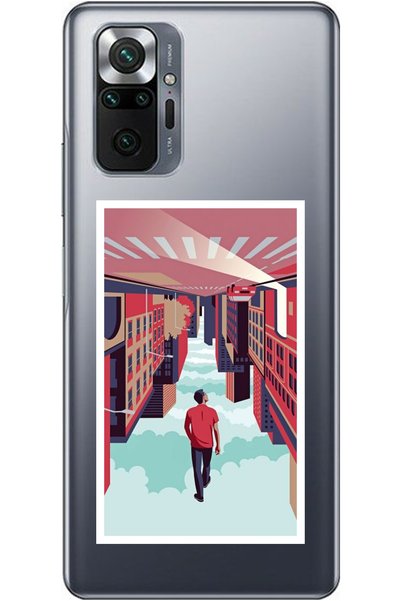 WANNA PROTECT Xiaomi Redmi Note 10 Pro Reverse City Design Patterned Transpar...