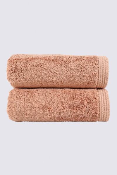 Ecocotton Σετ πετσετών 100% βαμβάκι από καθαρό βαμβάκι με πεταλούδα 2 τεμαχίων 50*90 καφέ
