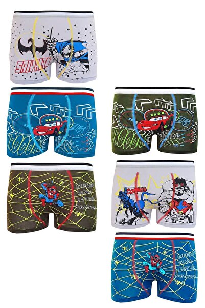 Hepsine Rakip Σετ 6 αγοριών χαρακτήρες μπόξερ βαμβακερό πολύχρωμο