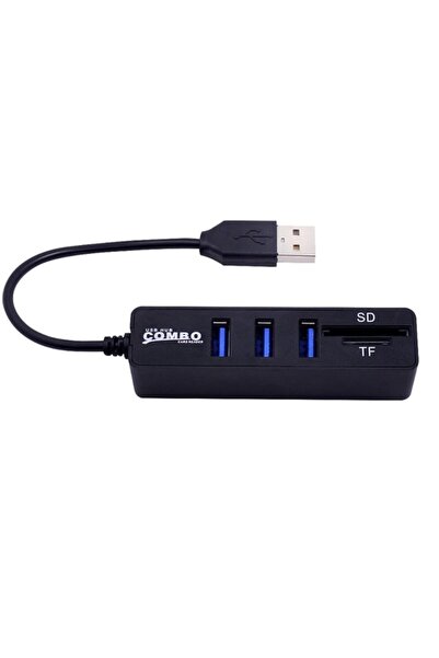 Alfais 4690 Usb Hub 3 Port Microsd Tf Sd Kart Okuyucu Çoklayıcı