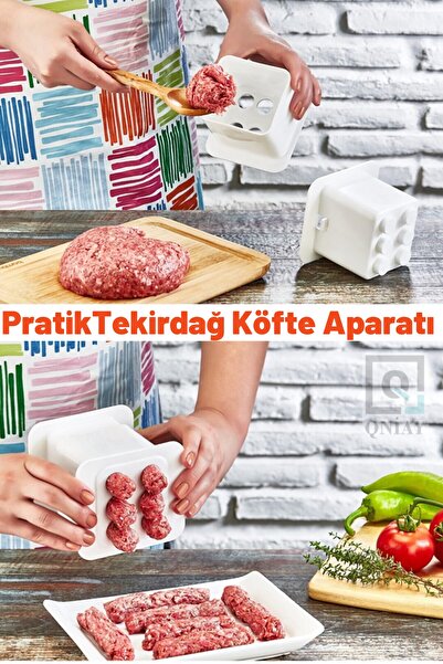 QNİAY جهاز صنع كرات اللحم تيكيرداغ العملي المكون من 6 قطع - مكبس التصميم