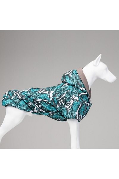 Lindodogs Size 1 Aqua Black Fleece Dog Raincoat