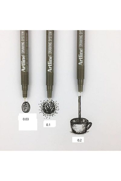 artline Drawing System Set of 3 Technical Drawing Pen 0.03-0.1-0.2