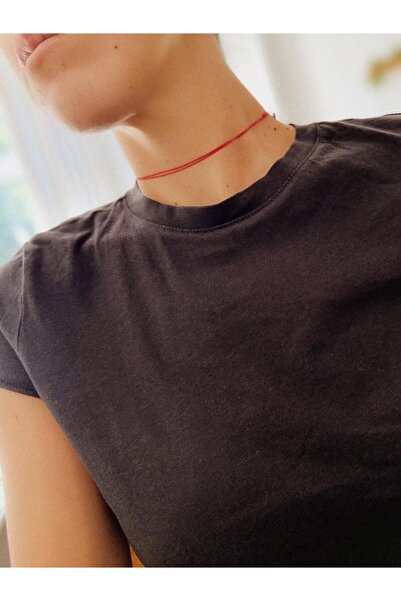 İsabella Accessories Kırmızı Ipli Choker Kolye