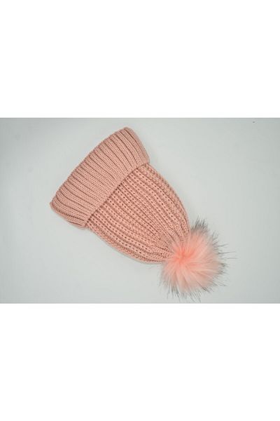 mottomia Valentine's Day Special Pink Color Plain Unisex Beret with Wool and Pompom