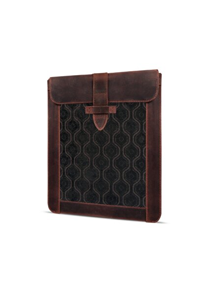 LONDO Hakiki Deri Ve Dokuma Kumaş Tablet Kılıfı Ipad Pro 12'' / 12.9’’ Inç Uy...