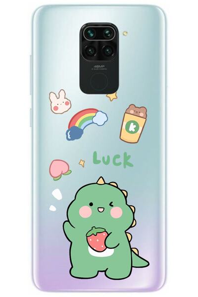 WANNA PROTECT Xiaomi Redmi Note 9 Dinazor Tasarımlı Desenli Şeffaf Silikon Kı...