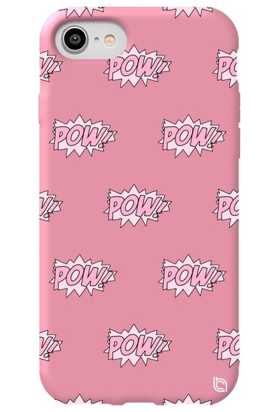 WANNA PROTECT Iphone 7 Pink Color Pow Inside Velvet Pattern Silicone Phone Ca...