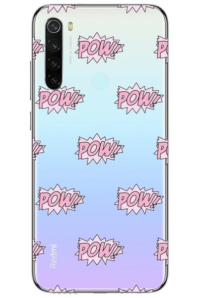 WANNA PROTECT جراب سيليكون شفاف منقوش لهاتف Xiaomi Redmi Note 8 Pow Design