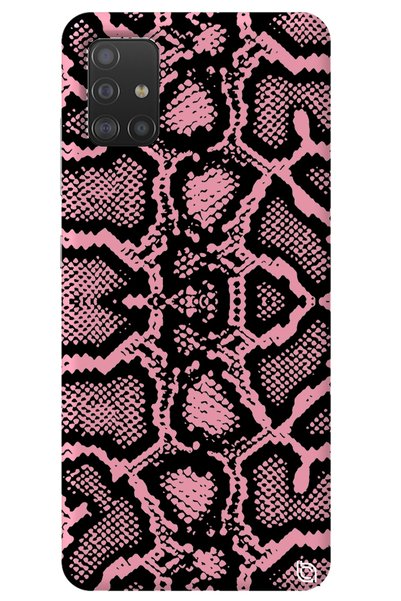 WANNA PROTECT Samsung A71 Pink Color Snakeskin Velvet Patterned Silicone Phon...