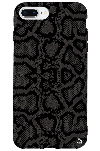 WANNA PROTECT iPhone 7 Plus Black Color Snake Skin Velvet Patterned Silicone ...