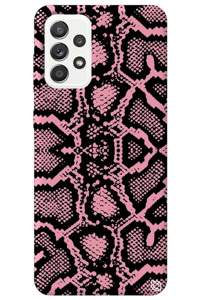WANNA PROTECT Samsung Galaxy A72 Pink Color Snake Skin Velvet Patterned Silic...