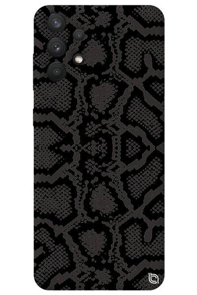 WANNA PROTECT Samsung A32 Black Color Snake Skin Velvet Patterned Silicone Ph...
