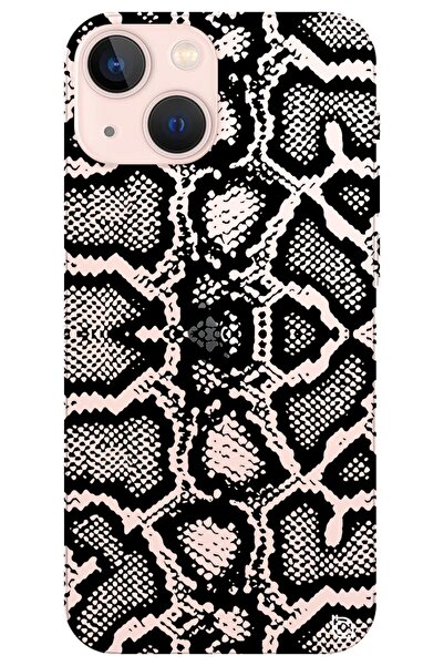 WANNA PROTECT Iphone 13 Yılan Derisi Tasarımlı Desenli Şeffaf Silikon Telefon...
