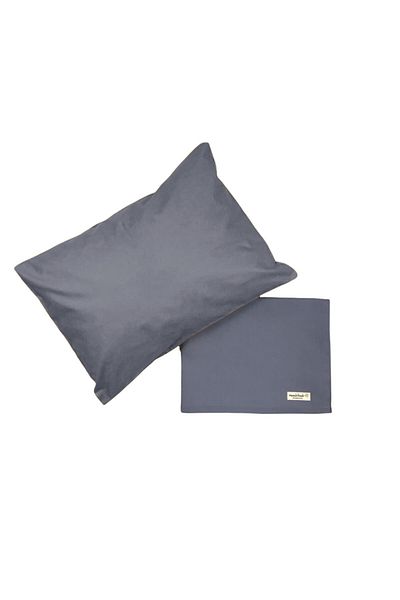 MundoLindo 0organic Cotton Single Sheet Set Blue Gray