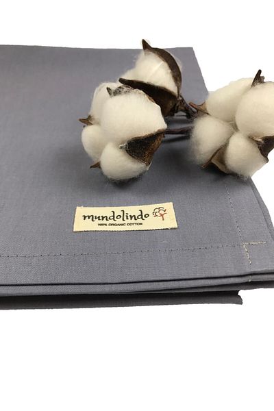MundoLindo 0organic Cotton Single Sheet Set Blue Gray