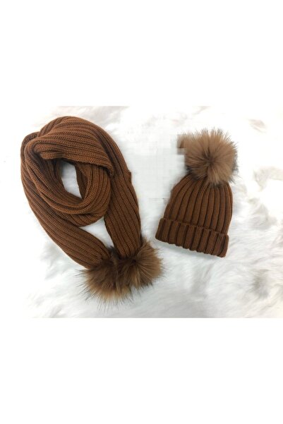 BUEMAY Set de eșarfe unisex cu pompon