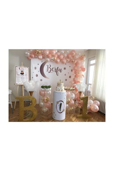 selens party Pera Party Salmon-white Colors Chain Balloon Set