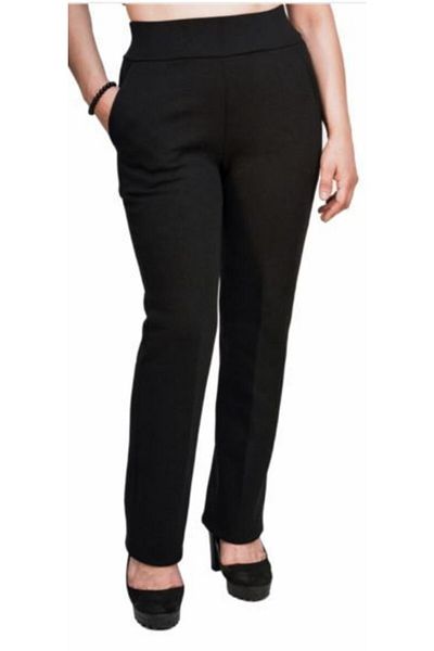 İyisini İstersen Women's Classic High Waist Large Size Standard Winter Steel Knit Trousers