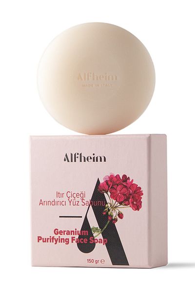 Alfheim Geranium Purifying Facial Soap / Refreshes Skin / Gives Baby Touch