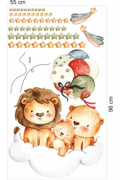 efekt reklam Starry Teddy Bear Family Παιδικό Βρεφικό Δωμάτιο Αυτοκόλλητο Αξεσουάρ Ταπετσαρίας Στολίδι Αυτοκόλλητο τοίχου