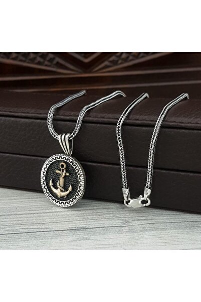 OSMANLI GÜMÜŞ Çapa Model Yuvarlak Gümüş Erkek Kolye Gklklygmsçp-syh