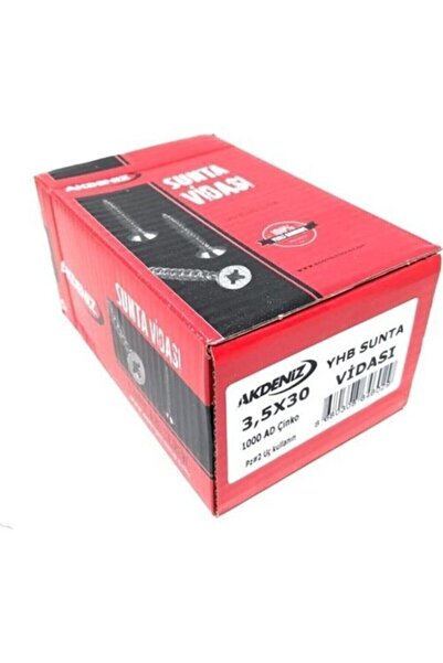 Akdeniz 3.5x30 Sunta Vidası Çinko 1000 Adet