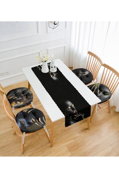 Realhomes Чорні дизайнерські вироби для жінок на чорному тлі: 4 круглі подушк...