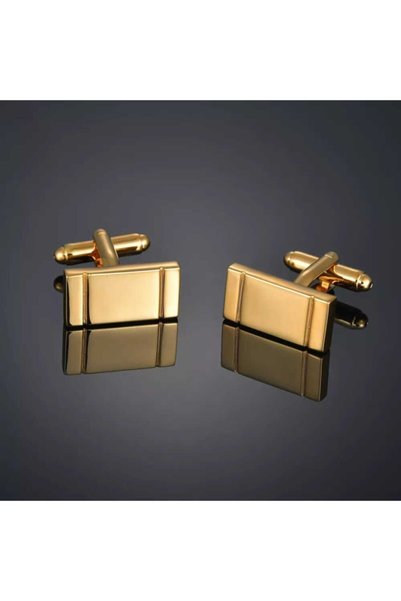 N!da Jewelry 925 Ayar Gümüş Dikdörtgen Tasarım Kol Düğmesi