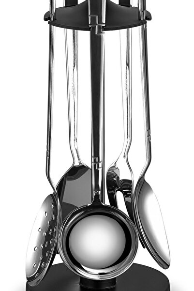 Yetkin Çelik Pırlanta Saten 6 Parça Askılı Kepçe Servis Seti Takı