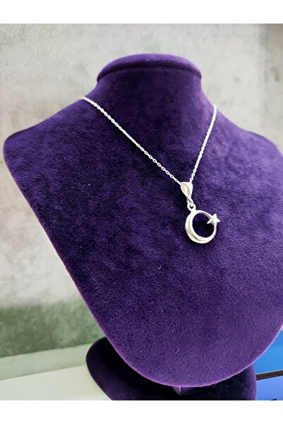 sarıyer silver Türk Bayrağı Ay Yıldız Gümüş Kolye 925 Ayar Aşk Sevgili Hediye...