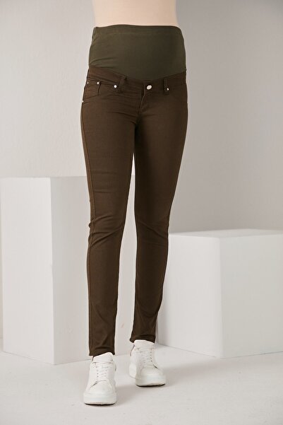 Görsin Hamile See & See Pregnant Khaki Bumbac Pantaloni