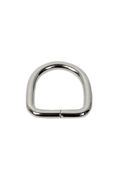 Nildenhobim Silver Color D Ring - Inner Diameter : 2 Cm ( 10 Pieces )