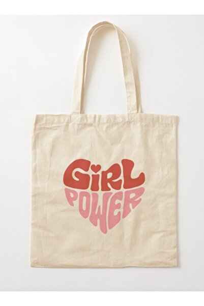 Generic Brand Girl Power Printed Raw Cloth Shoulder Bag