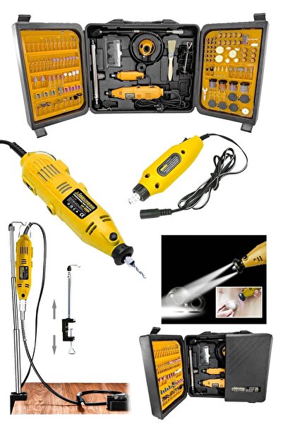 İBELTECH 350 Parça Çift Makinalı Çok Fonksiyonlu Gravür Oyma Dremel Taşlama Zımpara Kesme Set