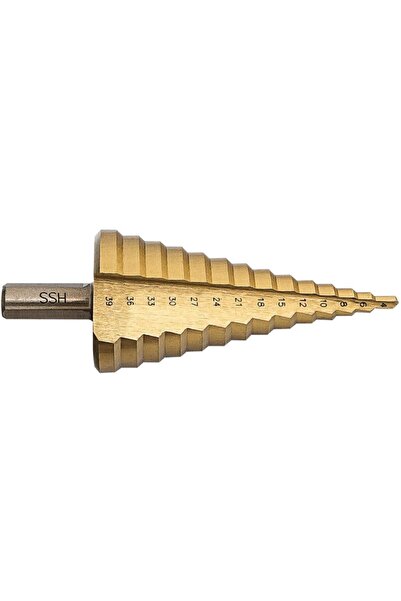 Mercure Kademeli Matkap Ucu 4-30 mm Sarı Titanyum Kozalak Panç