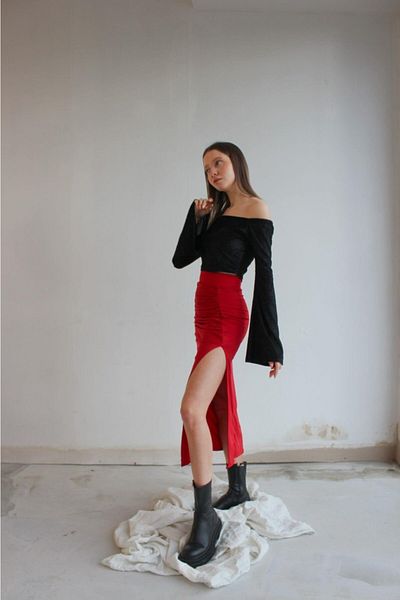 Look Kadıköy Slit Gathered Skirt
