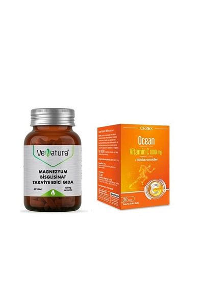 VeNatura Magnesium Bisglycinate 60 Tablet + Vitamin C 1000 Mg 30 Tablets