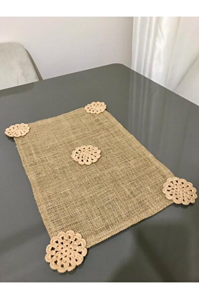 Parla Life Örgü Desenli Jüt Kumaş Runner 32x44 Cm