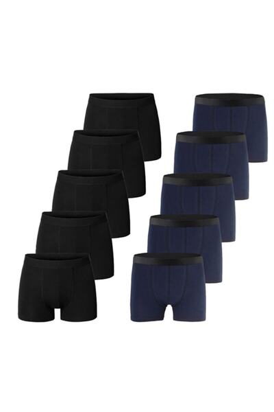 NACAR STORE Ανδρικά μποξεράκια σε μπλε ναυτικό χρώμα, 10 τεμάχια, βαμβακερά μ...