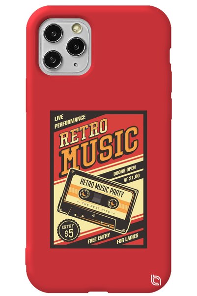 WANNA PROTECT iPhone 11 Pro Max Red Color Premium Velvet Inside Retro Pattern...
