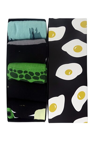 Sebatingo Unisex Çorap Mutlu Çoraplar Desenli Kutulu Mixcolor 5 li Paket