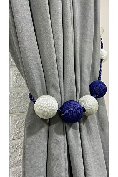 Helezoni Κουρτίνα σκηνικού 5 Ball Saddler Navy blue-κρεμ 1 τεμάχιο