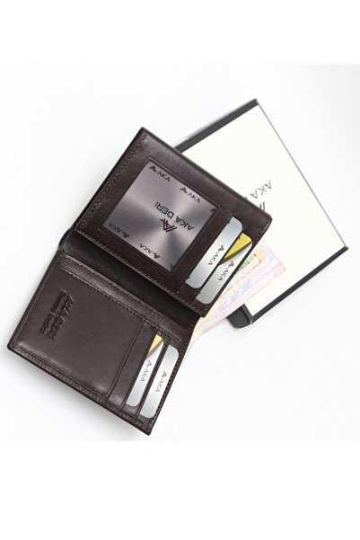 Aka Deri 525 100% Genuine Leather Men's Wallet Brown