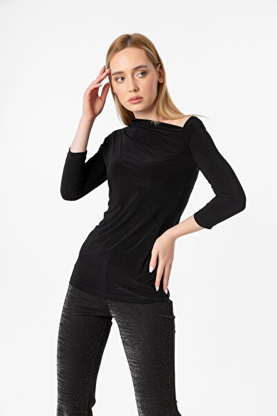 Laranor Μπλούζα με λεπτομέρεια μαύρου γιακά και τριών τετάρτων μανίκια