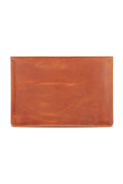 LONDO Калъф от естествена кожа за MacBook Pro и Air - 15/16 инча - камел с възел